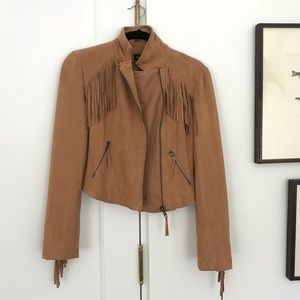Audrey 3+1 Faux Suede Fringe Jacket S